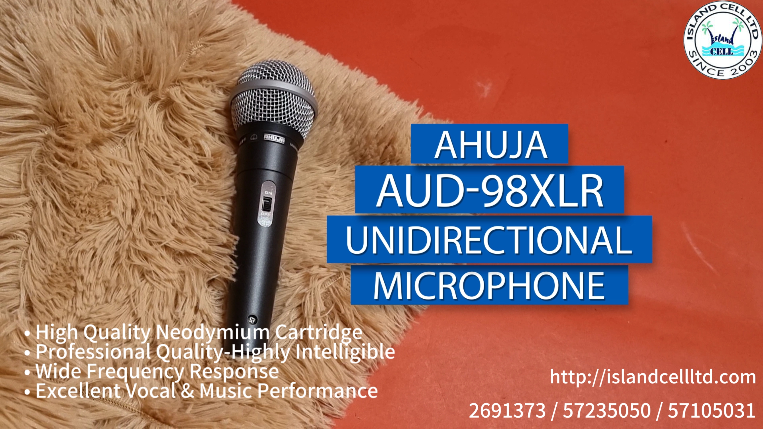 AHUJA Dynamic Unidirectional Microphone (AUD-98XLR)