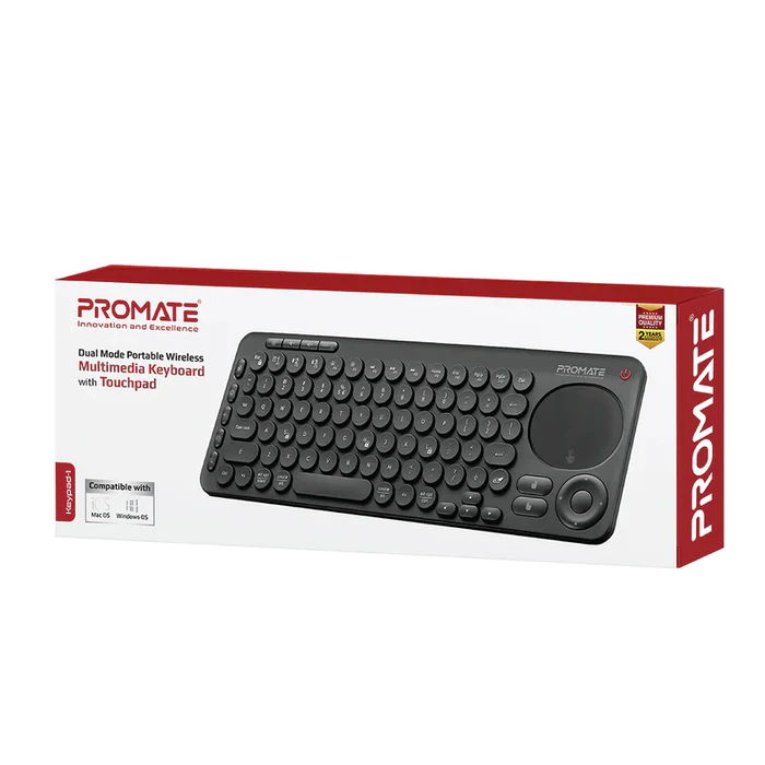 PROMATE Dual Mode Portable Wireless Multimedia Keyboard with Touchpad