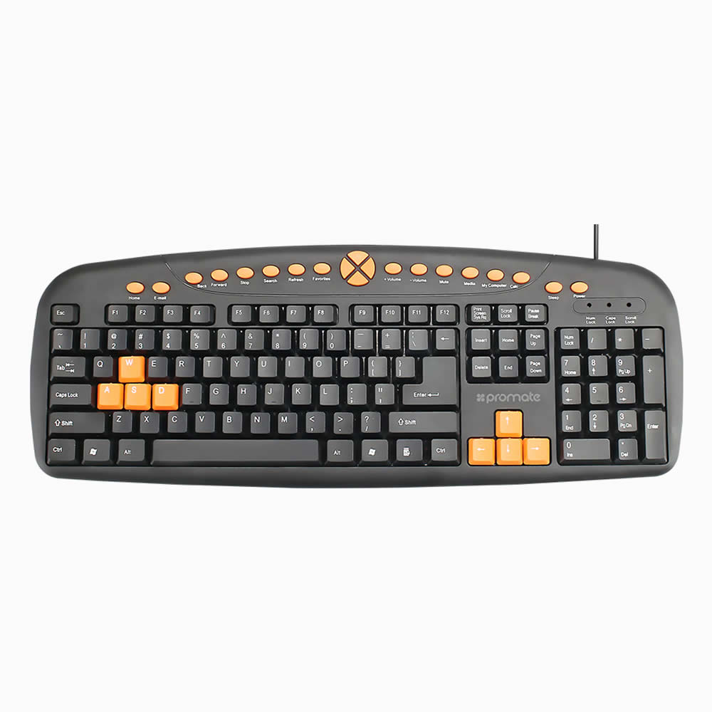 Promate Sleek Ergonomic Multimedia keyboard