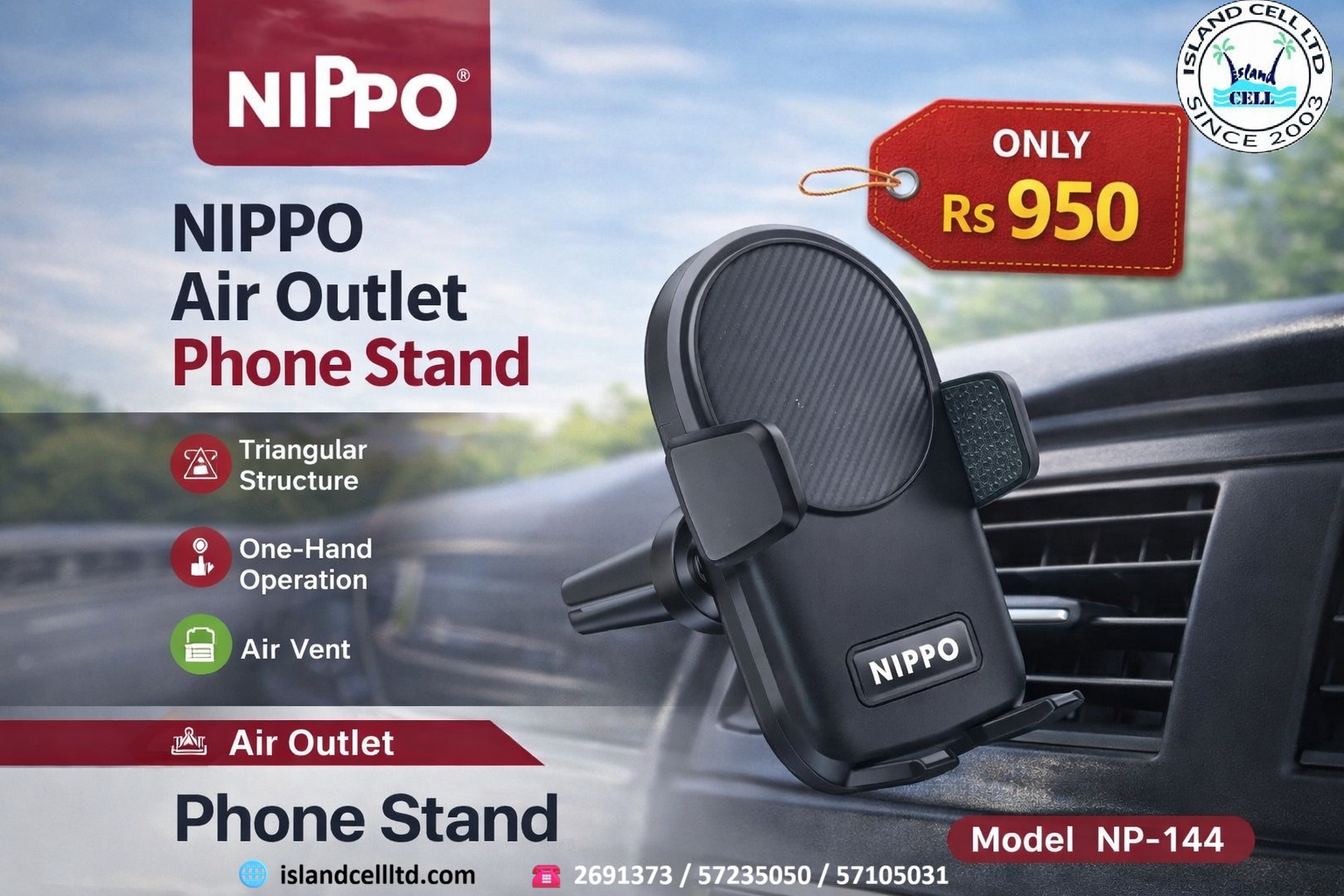 NIPPO Air Outlet Phone Stand NP‑144