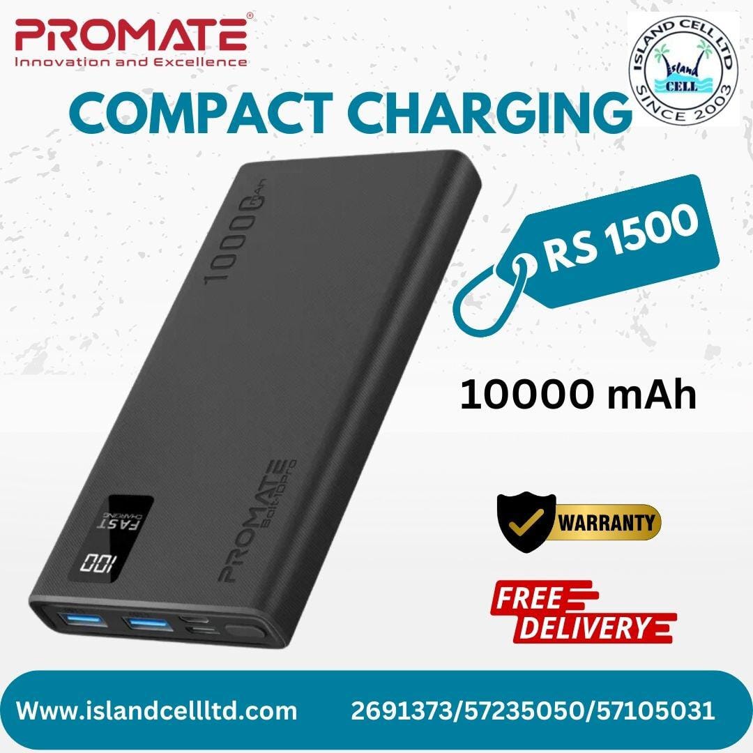 PROMATE Compact Smart Charging power bank 10000MAH