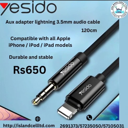 YESIDO Aux Adapter Lightning to 3.5mm Audio cable (YAU17)
